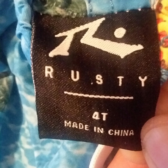 Rusty Boys Swim Trunks With Underwater Print - Picture 6 of 7